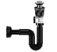 Kit di scarico per lavandino e lavello, tubo di scarico flessibile pop up, tappo di scarico, kit di scarico per sifone inodore, nel range di 300 - 1000 mm