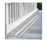 Kit di scarico per trincea in acciaio inossidabile, scarico a canale rimovibile con griglie, per vialetto commerciale, patio esterno, giardino e bagno, scarico a pavimento sottile (100 x 10 x 4 cm)