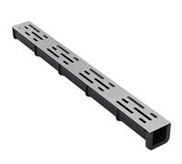 Kit di scarico per trincea in acciaio inox, canale di drenaggio poco profondo, per patio, vialetti, bagni e cucine, 50 x 5 x 4 cm, resistente alla ruggine, facile installazione