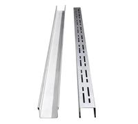 Kit di scarico per trincea in acciaio inox, resistente, rettangolare, con griglia per un efficace drenaggio esterno, marciapiede, parcheggio, patio, pavimento della terrazza, sistema di canalizzazione