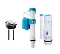 Kit di scarico WC con doppia valvola di scarico regolabile con pulsante per risparmiare acqua, compatibile con varie cisterne, bianco