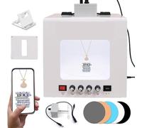 Kit di scatole luminose fotografiche per gioielli con giradischi regolabile - Configurazione di studio fotografico premium per splendide immagini di pietre preziose con velocità e temperatura di