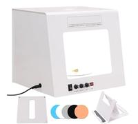 Kit di scatole luminose fotografiche per gioielli con piattaforma girevole a 360°, illuminazione regolabile 3000K-5500K, sfondo bianco e nero commutabile per piccoli oggetti