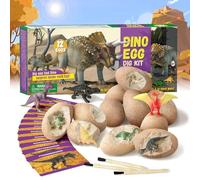 Kit di Scavo di Dinosauri,12 Pezzi Kit di Scavo di Uova di Dinosauro,Giocattolo con Uova di Dinosauro,Kit di Scavo per Ragazzi e Ragazze di 6+ anni,Giocattoli Educativi di Apprendimento Bambini Regalo