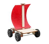 Kit di scienze educative - Modello di auto a energia eolica in legno, set di costruzione di veicoli a vela, attrezzatura per esperimenti tecnologici fai-da-te, attività di costruzione ingegneris