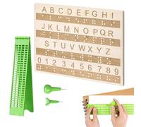 Kit Di Scrittura Braille | 4 Linee 28 Celle Strumento Di Apprendimento Per Ipovedenti,Tavoletta Pratica Braille Ciechi | Per Adolescenti Adulti Studenti Insegnanti Scuole Casa Istruzione Domestica