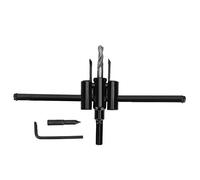 Kit di seghe per taglio di fori regolabili, strumento per il taglio di cerchi in acciaio legato per pannelli di legno e plastica, con design a doppia lama e tacche graduate per una (30-200 mm)