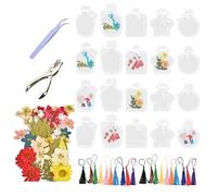 Kit di segnalibri con fiori secchi, segnalibro trasparente di grandi dimensioni, per progetti di artigianato floreale, per progetti scolastici, feste scolastiche, decorazioni per album di ritagli per