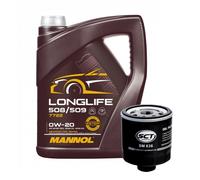 Kit di Servizio Sct Sm 836 Filtro Olio, mannol Longlife 508/509 0W-20 5 Litro