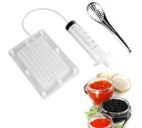 Kit di sferificazione - Chimica da cucina, confezione fusion | Dispenser per salsa di capriolo con 100 fori, strumenti con cucchiaio e siringa, tecniche di ricetta creativa, pacchetto di antipasti per