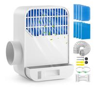 Kit di sfiato per asciugatrice da interni 3 in 1 con filtro a 8 strati e tubo flessibile da 3 m, scatola trappola per pelucchi con sistema a cassetto dell'acqua, facile da installare per essiccatori