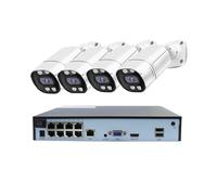 Kit di sicurezza for telecamera sorveglianza IP 4K 8MP 4MP 8CH POE Set Telecamera esterna intelligente con rilevamento del volto AI(4MP 4PCS 1NVR)