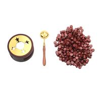 Kit di sigilli per timbri in cera rossa per lettere con perline di sigillo e scaldavivande