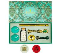 Kit di Sigillo con Cera Zifospy in Scatola Regalo - Disegno Elegante con la Lettera A, Ideale per Inviti di Matrimonio, Cartoline di Saluto, Sigillatura di Vini e Creazioni Artistiche per Feste