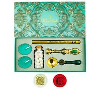 Kit di Sigillo con Cera Zifospy in Scatola Regalo - Disegno Elegante con la Lettera C, Ideale per Inviti di Matrimonio, Cartoline di Saluto, Sigillatura di Vini e Creazioni Artistiche per Feste