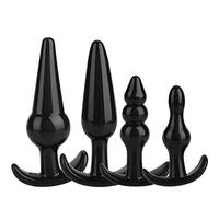 Kit di Silicone medico di 4 pezzi per Uomini E donne, Set di giocattoli Relax per giochi di Interno giocattolo sessuale Donna Plug anali Uomini Grandi giocattolo sesso zarlle Talla única Nero A