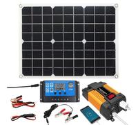 Kit di Sistema Solare Portatile - Caricatore Pannello Solare Portatile Monocristallino, Invertitore Pannello Solare Monocristallino per Camper, Rimorchi, Camper, Off-Grid