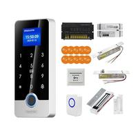 Kit di sistemi di controllo accessi for serratura porta con schermo da 1,77 pollici Tastiera Bluetooth Lettore di schede IC RFID for impronte digitali Tastiera in metallo,Sensitivamente(Szary)