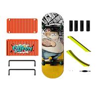 Kit di skateboard per le dita - Mini skateboard a mano divertente | Tavola di trucchi compatta | Gioco da tavolo interattivo portatile per intrattenimento interno ed esterno