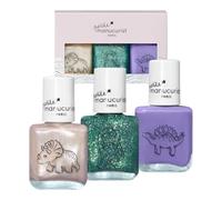 Kit di Smalti Bambina per Unghie a Base d'Acqua Manucurist Kids Wild Life - 3 Smalti : Bianco, Verde Glitterato, Viola - Trucco per bambini - Idee Regalo Natale 2025 - Regalo Ragazza - Regali Natale