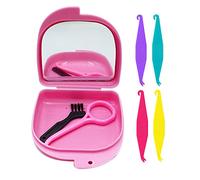 Kit di smontaggio per la cura orale 7 pezzi, tra cui 1 custodia con fori per specchio e sfiato 1 strumento per la rimozione dell'allineatore 4 elastici per posizionare 1 spazzola per la pulizia (rosa)