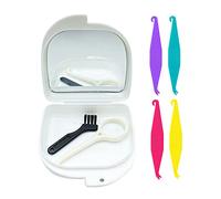 Kit di smontaggio per la cura orale 7 pezzi tra cui 1 custodia con fori per specchio e sfiato 1 strumento per la rimozione dell'allineatore 4 elastici per posizionare 1 spazzola per la pulizia