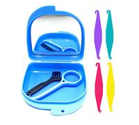 Kit di smontaggio per la cura orale, 7 pezzi, tra cui 1 custodia con fori per specchio e sfiato, 1 strumento per la rimozione dell'allineatore, 4 elastici per posizionare, 1 spazzola per la pulizia