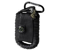 MIL-TEC 12m Paracord Survival Kit Grande Outdoor Campeggio Nero