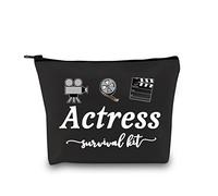 Kit di sopravvivenza per attrice, regalo per attrice, teatro, recitazione, sacchetto con cerniera, divertente borsa per il trucco per studenti di teatro, Kit Sopravvivenza Attrice Nero Eu, M, Per uso