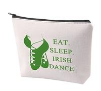 Kit di sopravvivenza per ballerini irlandesi Mangia il sonno Borsa per il trucco per danza irlandese con cerniera, regalo irlandese per amante della danza insegnante e allenatore, Danza irlandese, No