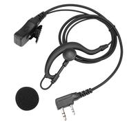 Kit di sorveglianza con auricolare a forma di G per comunicazione vivavoce con microfono PTT, compatibile con BTECH, struttura girevole, materiale PU
