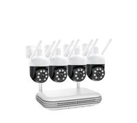 Kit di sorveglianza con Sistema di telecamere IP WiFi 8CH 4MP, monitoraggio Automatico, Audio bidirezionale, Visione Notturna, Set di telecamere di Sicurezza Wireless(None,8CH 4Pcs Cameras)