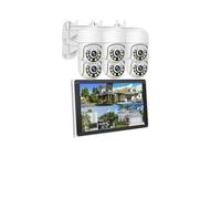 Kit di sorveglianza Smart Monitor da 10,1 Pollici 3MP Sistema di telecamere di Sicurezza PTZ IP Wi-Fi for Esterni Kit NVR 8CH Set di monitoraggio Domestico(500g,8CH NVR 6 Cams 3MP)