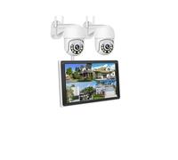 Kit di sorveglianza Smart Monitor da 10,1 Pollici 3MP Sistema di telecamere di Sicurezza PTZ IP Wi-Fi for Esterni Kit NVR 8CH Set di monitoraggio Domestico(1T,8CH NVR 2 Cams 3MP)