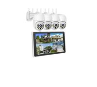 Kit di sorveglianza Smart Monitor da 10,1 Pollici 3MP Sistema di telecamere di Sicurezza PTZ IP Wi-Fi for Esterni Kit NVR 8CH Set di monitoraggio Domestico(1T,8CH NVR 4 Cams 3MP)