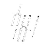 Rockshox Lyrik/yari Boost 51os Debonair Diffusion Crown/steerer/uppertube Assembly Fork Nero 27.5-29´´ Black