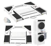 Kit di sovrapposizione universale 42 - 73 cm per lavatrice e asciugatrice con barra portasciugamani vassoio cornice intermedia per lavanderia e piccoli appartamenti