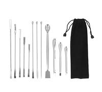 Kit di Spatole Laboratorio in Acciaio Inossidabile 12 Pezzi Set di Micro Cucchiai per Tracce di Droghe e Reagenti per Laboratori e Case