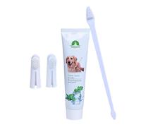 Kit di spazzatura dei denti per cani, spazzolino per cani e dentifricio - Spazzusto da denti da denti da denti da pet dentifricio di gatto sano - Forniture per la salute degli animali domestici, cura