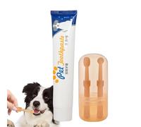 Kit di spazzolatura dei denti per cani - Spazzolino da denti in silicone con testina a 2 lati e setole sottili - Necessità per cuccioli per ospedali di animali domestici, case, rifugi per Jingan