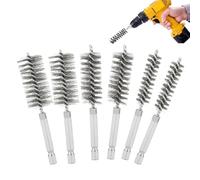 Kit di spazzolatura del foro - Brusche di foro in acciaio inossidabile - Kit pennello foro | Set di spazzole in metallo in acciaio inossidabile | Kit spazzola per trapano con asta esagonale to