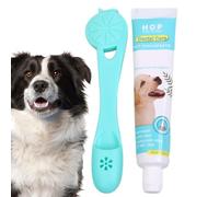 Kit Di Spazzolatura Denti Del Cane, Estratto Di Manzo Kit Di Dentifricio Naturale Puppy Efficace | Kit Spazzolino Da Denti Del Cane In Silicone In Silicone Per La Progettazione Della Manica Dita Per