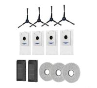 Kit di spazzole laterali per aspirapolvere Bosch Spotless Max BCRDW3B | Elemento filtrante di carta, microfibra densa, borsa in tessuto non tessuto, spazzola con setole in nylon