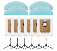 Kit di spazzole laterali per aspirapolvere Homerun 7000 XU7100/01 XU7100/02 XV1472/00, 4 panni mocio in microfibra, 6 sacchetti usa e getta da 3 l, 6 spazzole laterali in nylon per una pulizia