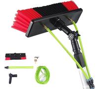 Kit di spazzole per la pulizia dei pannelli solari, asta telescopica alimentata ad acqua, testina estensibile da 30 cm, efficace strumento di manutenzione del pannello solare per uso domestico e