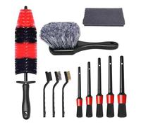 Kit di spazzole per la pulizia dell'auto, 11 pezzi, kit di spazzole per la pulizia dei dettagli dell'auto, set di strumenti per il lavaggio degli interni