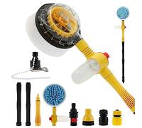 Kit di spazzole per lavaggio auto, rotante per la pulizia dell'auto, con dispenser di sapone, manico lungo 99 cm, in ciniglia, pistola per lavaggio auto con attacco per tubo flessibile per auto,