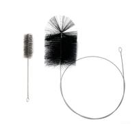 Kit di spazzole per spazzacamino, asta flessibile da 2 m, con setole in nylon da 15 cm e spazzola per condotto metallico per la pulizia di camini, canne fumarie, stufe, asciugatrici e prese d'aria