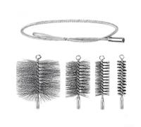Kit di spazzole per tubi in acciaio inox resistente per una pulizia efficace del camino e della canna fumaria, con setole resistenti alla ruggine per eliminare la fuliggine da 30 mm fino a 150 mm di