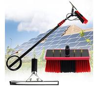 Kit di spazzole regolabili per la pulizia di finestre e pannelli fotovoltaici, palo alimentato ad acqua da 3-11 m, angolo regolabile con raschietto per camion e aree difficili da raggiungere